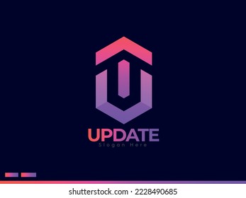 Simple Company Letter T And U Logo Concept, Gradient Color With Business Style, Corporate Business Letter Premium Design With T And U, Dark Background And Modern Gradient Color Premium Vector Logo.