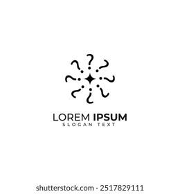 Simple company logo abtract question mark and sparkling