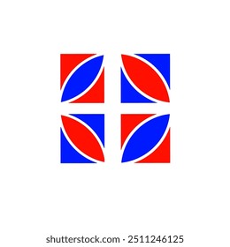 Simple company logo with red and blue colors