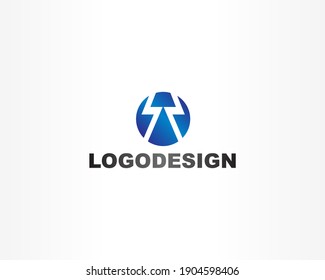 Logo simple de la empresa con diseño de iconos redondos de identidad