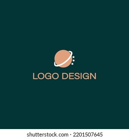 simple company logo template of a planet with three stars