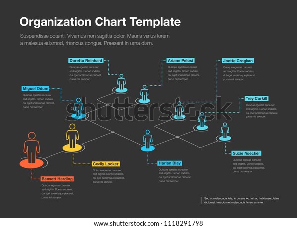 Simple Company Organization Hierarchy Chart Template Stock Vector ...