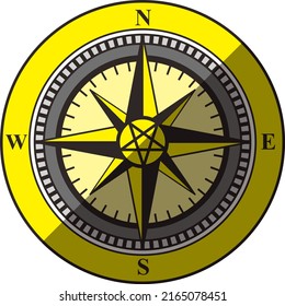 Simple Compass flat icon design  vector illustration