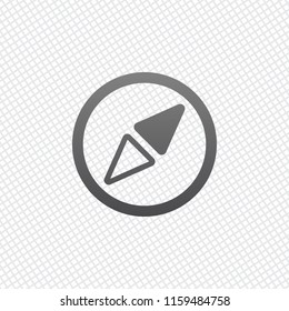 Simple compass icon. On grid background