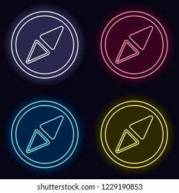 Simple compass icon. Set of neon sign. Casino style on dark background. Seamless pattern