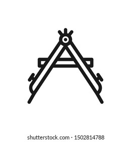 Simple compass icons with pen point in line style design on white background. Suitable for school, stationery tools and website app. Pixel Perfect 48x48. Vector illustration EPS 10.