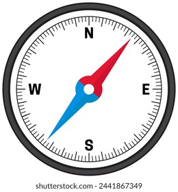 Simple Compass Illustration Isolated on White Background
