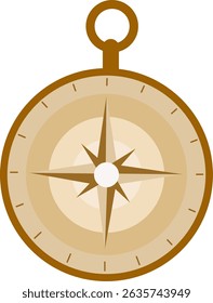 Simple compass, light brown and white, with cardinal directions. It can be used for decoration, direction guidance, or graphic design elements.
