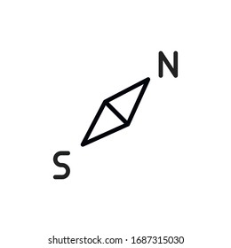 Simple compass line icon. Stroke pictogram. Vector illustration isolated on a white background. Premium quality symbol. Vector sign for mobile app and web sites.