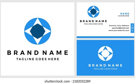 Simple compass logo with business card design