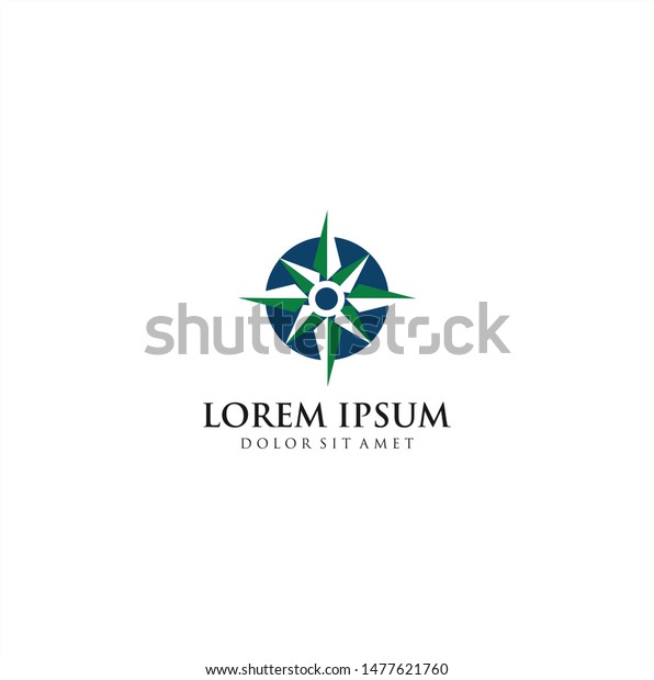 Simple Compass Logo Clip Art Icon Stock Vector (Royalty Free