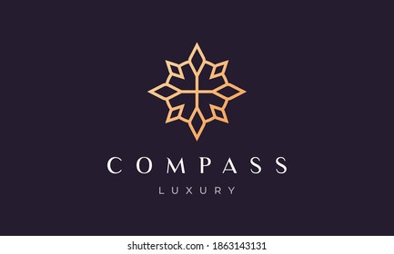 simple compass logo concept with modern and luxury style