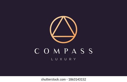 simple compass logo concept with modern and luxury style