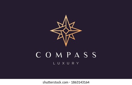 simple compass logo concept in a modern and luxury style