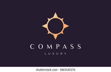 simple compass logo concept with modern and luxury style