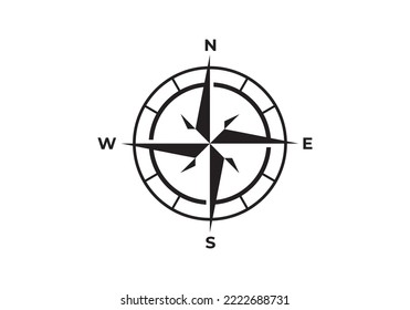 simple compass logo concept in a modern and luxury vector design