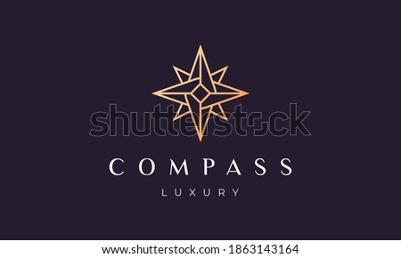 simple compass logo concept in a modern and luxury style
