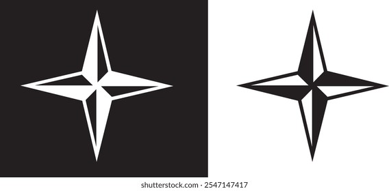modelo de ícone de logotipo de compasso simples