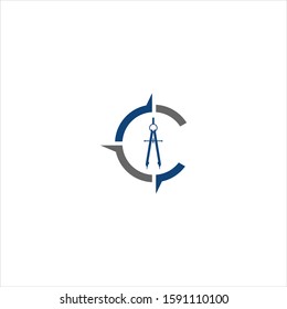 simple compass logo vector illustration