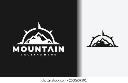 simple compass mountain black logo