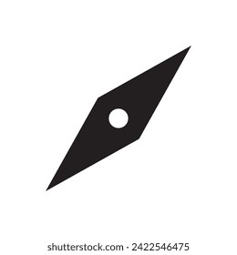 simple compass needle icon symbol on white background