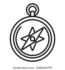 Simple compass pointing the way using a needle and cardinal directions