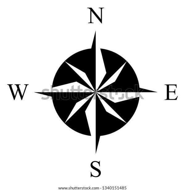 Simple Compass Rose Symbol Marine Nautical Stock Vector (Royalty Free ...