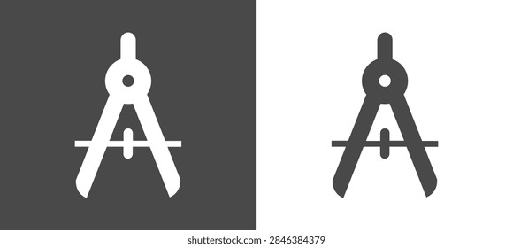 Simple compass and straightedge drafting tools icon