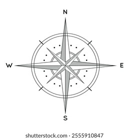 simple compass vector illustration, travelling