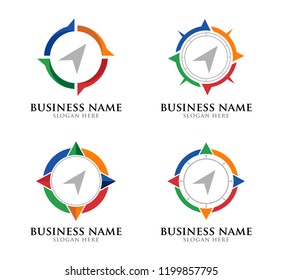simple compass vector logo design illustration inspiration template