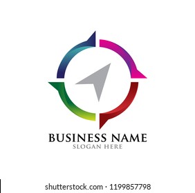 simple compass vector logo design illustration inspiration template