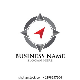 simple compass vector logo design illustration inspiration template