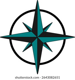 Simple compass vector on a white background