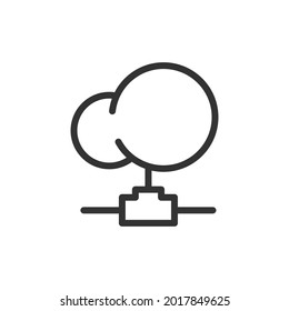 Simple computer cloud line icon. Premium symbol in stroke style. Design of computer cloud icon. Vector illustration.