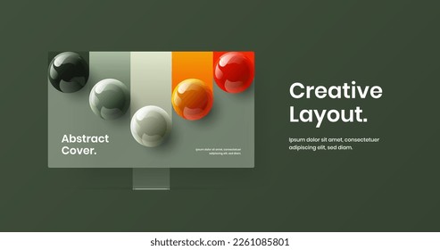 Simple computer display mockup banner layout. Amazing site vector design template.