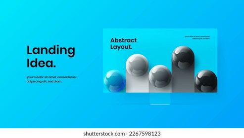 Simple computer display mockup landing page layout. Creative website screen design vector template.