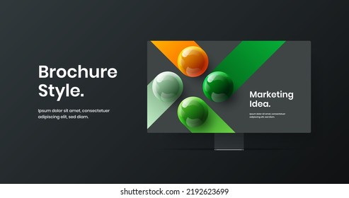 Simple computer display mockup presentation illustration. Clean web project vector design layout.