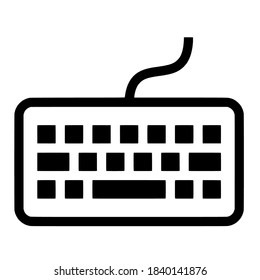 Simple computer keyboard with black icon