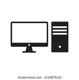 simple computer, laptop icon. vector illustration