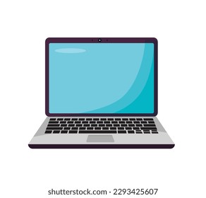 simple computer laptop isolated vector illustration