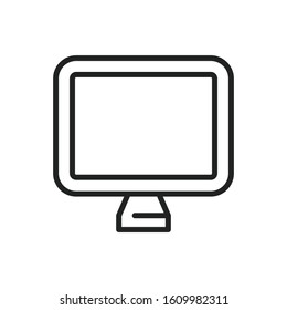 Simple computer line icon. Stroke pictogram. Vector illustration isolated on a white background. Premium quality symbol. Vector sign for mobile app and web sites.