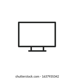 Simple computer line icon. Stroke pictogram. Vector illustration isolated on a white background. Premium quality symbol. Vector sign for mobile app and web sites.