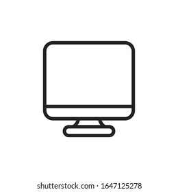 Simple computer line icon. Stroke pictogram. Vector illustration isolated on a white background. Premium quality symbol. Vector sign for mobile app and web sites.