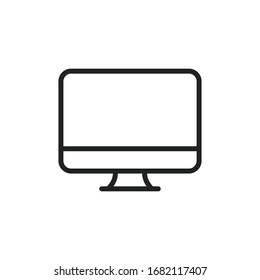 Simple computer line icon. Stroke pictogram. Vector illustration isolated on a white background. Premium quality symbol. Vector sign for mobile app and web sites.