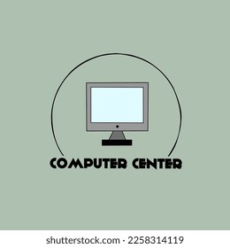 simple computer logo vector illustration