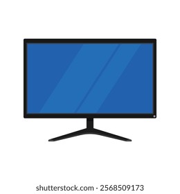 Simple computer monitor flat vector design isolated on a white background