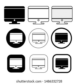 Simple Computer monitor icon sign design