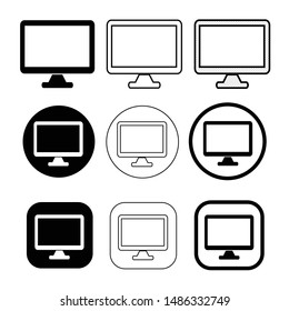 Simple Computer monitor icon sign design