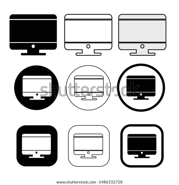 Simple Computer monitor\
icon sign design