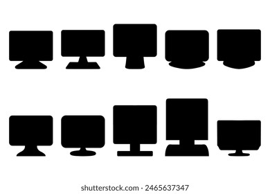 Simple computer monitor illustration set design
